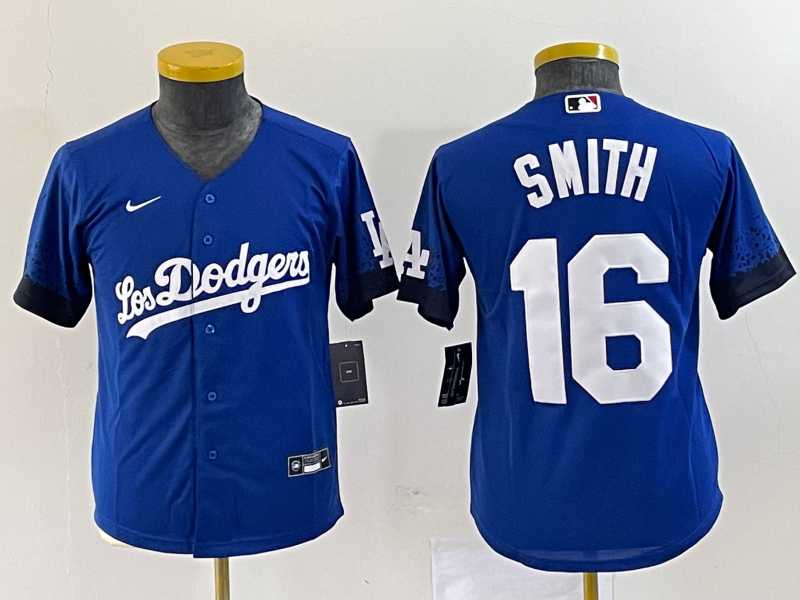 Women%27s Los Angeles Dodgers #16 Will Smith Blue Stitched Cool Base Nike Jersey